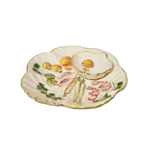 Vintage Chip and Dip Vegetable Serving Platter - Picture 2 of 3